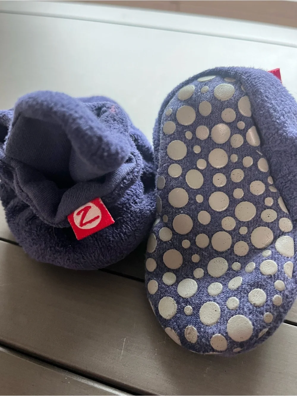 Zutano Cozie Fleece Gripper Baby Bootie - True Navy